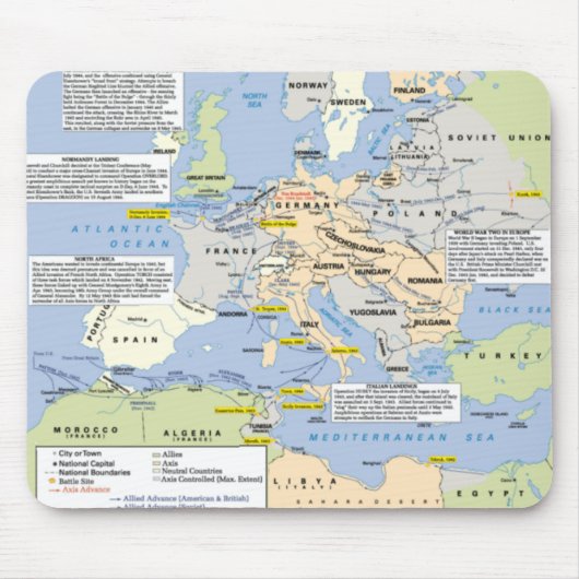 Zweiter Weltkrieg in Europa Mousemat Mousepad (Vorne)