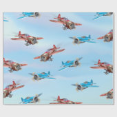 Zweiter Weltkrieg Kampfflugzeuge Geschenkpapier (Flach)
