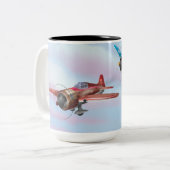 Zweiter Weltkrieg Kampfflugzeuge Zweifarbige Tasse (Vorderseite Links)