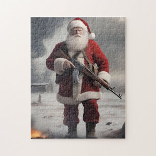 Zweiter Zusatz Santa Lustiges Weihnachten Puzzle
