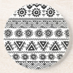 Zweites ethnisches, nahtloses Stammesmuster. Getränkeuntersetzer