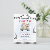 Zweites Fast Wildlife Safari Rennwagen 2. Geburtst Postkarte (Stehend Vorderseite)