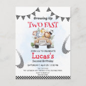 Zweites Fast Wildlife Safari Rennwagen 2. Geburtst Postkarte (Vorderseite)