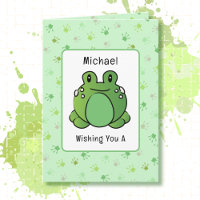 Zweites Geburtstag Niedlich Frosch Cartoon Funny S