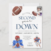 Zweites Jahr Fußball Thema Junge 2. Geburtstag Einladung (Vorderseite)