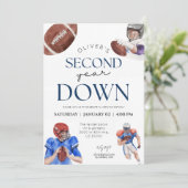 Zweites Jahr Fußball Thema Junge 2. Geburtstag Einladung (Stehend Vorderseite)