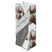 Zweites Jubiläum der Cotton-Pflanze Geschenktüte Für Weinflaschen (Rückseite Schrägansicht)