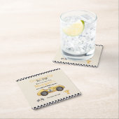 Zweites Kind von zwei schnellen gelben Rennwagen Rechteckiger Pappuntersetzer (Vor Ort)