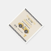 Zweites Kind von zwei schnellen gelben Rennwagen Serviette (Ecke)