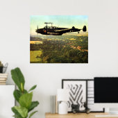 Zweites Weltkrieg Niederfliegender deutscher Bf-11 Poster (Heimbüro)