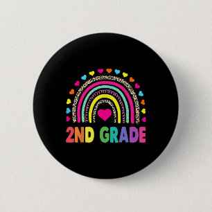 Zweitklässler-Regenbogen-Mädchen-Jungen-Lehrer-Tea Button