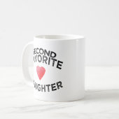 Zweitlieblings-Tochter lustige Schwester Vaters Mä Kaffeetasse (Vorderseite Links)