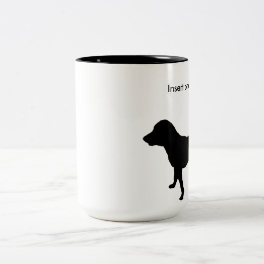 Zweiton 15oz Tassenschwarz-Labrador-Silhouette Zweifarbige Tasse (Mittel)