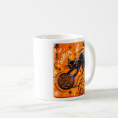 Zweitönige schwarze Katze Kaffeetasse (VorderseiteRechts)
