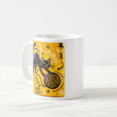 Zweitönige schwarze Katze Kaffeetasse (Vorderseite Links)