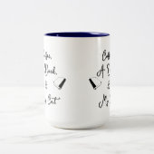 Zweitönige Tasse 15 oz (blau) (Mittel)