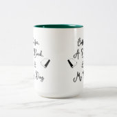 Zweitönige Tasse 15 oz (dunkelgrün) (Mittel)