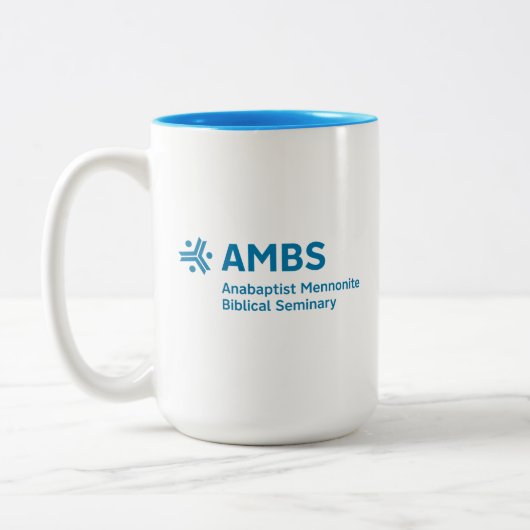 Zweitönige Tasse mit AMBS-Logo (Links)