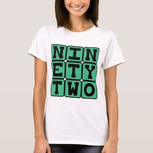 zweiundneunzig, Zahl 92 T-Shirt (Vorderseite)