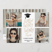 Zweiundzwanzig Fotocollage Gold Abschluss Ankündigung (Vorne/Hinten)