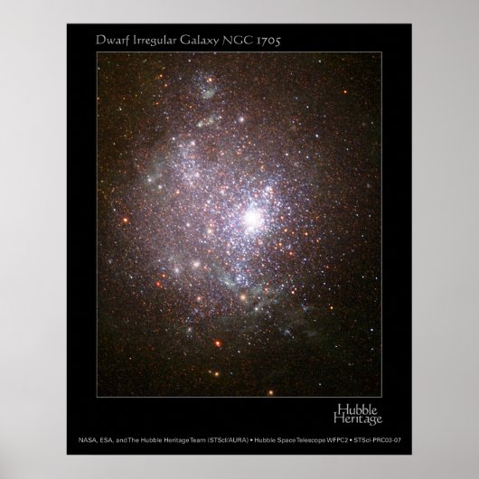 Zwerg Galaxy NGC 1705 Hubble Telescope Poster (Vorne)