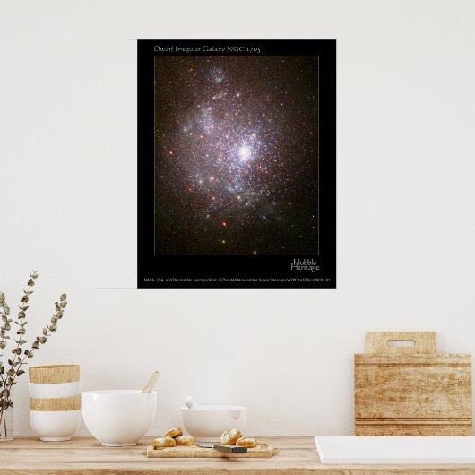 Zwerg Galaxy NGC 1705 Hubble Telescope Poster (Küche)