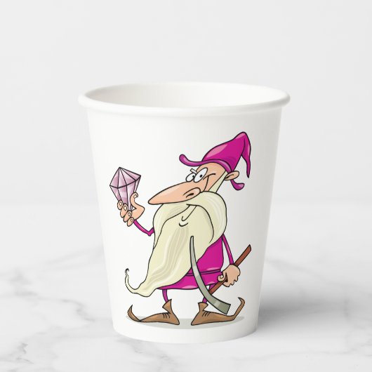 Zwerg mit Diamant Pappbecher (Vorderseite)