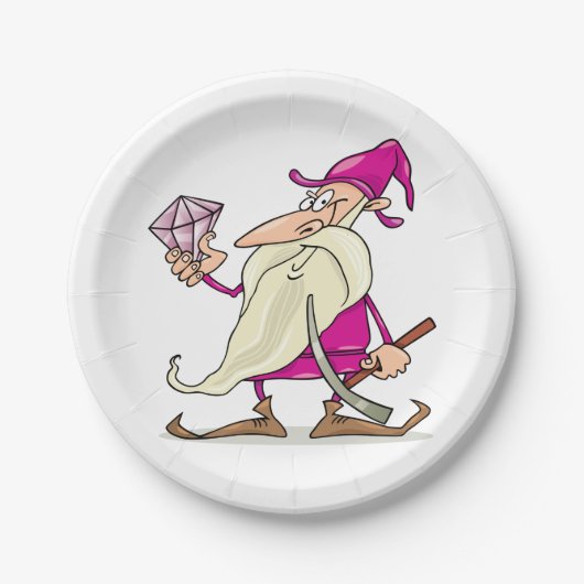 Zwerg mit Diamant Pappteller (Vorderseite)