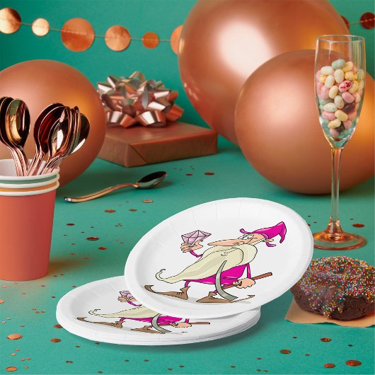 Zwerg mit Diamant Pappteller
