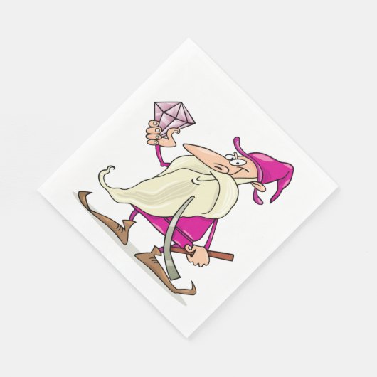 Zwerg mit Diamant Serviette (Ecke)