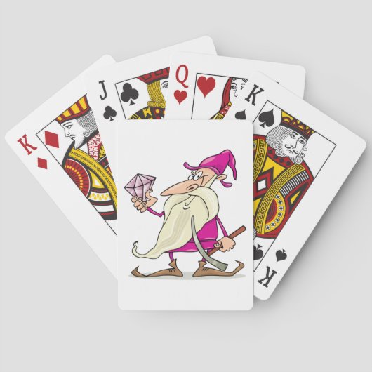 Zwerg mit Diamant Spielkarten (Rückseite)