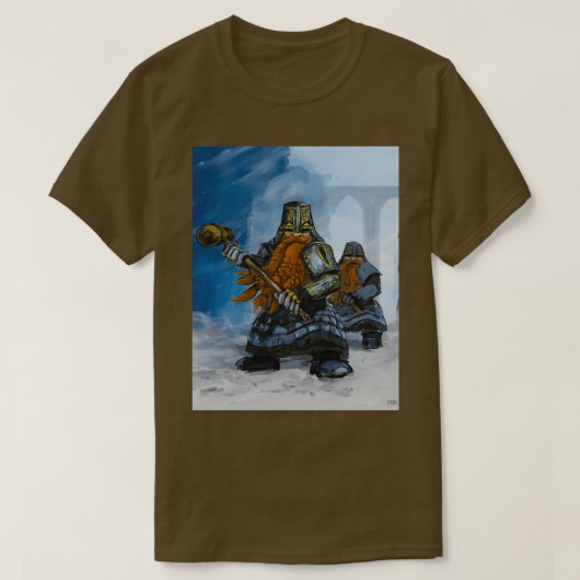Zwerg mit Hammer Fantasy Illustration Classic TSh T-Shirt (Design vorne)
