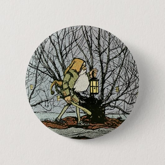 Zwerg mit Lattern Button (Vorderseite)