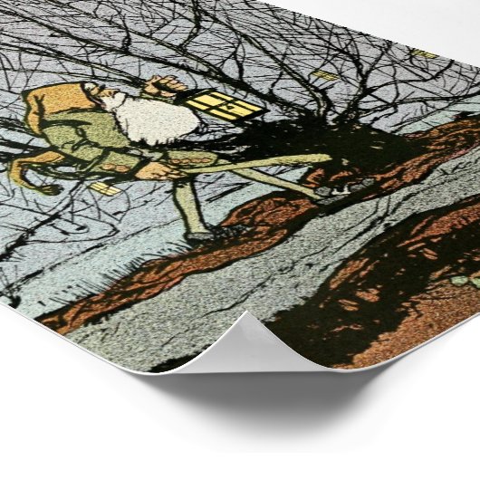 Zwerg mit Lattern Poster (Ecke)