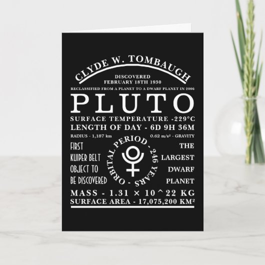Zwerg Planet Pluto Detaillierte Astronomiesymbolen Karte (Vorderseite)