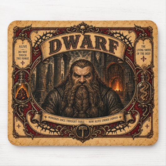 Zwerg, Vintage-Zirkusmonster Mousepad (Vorne)