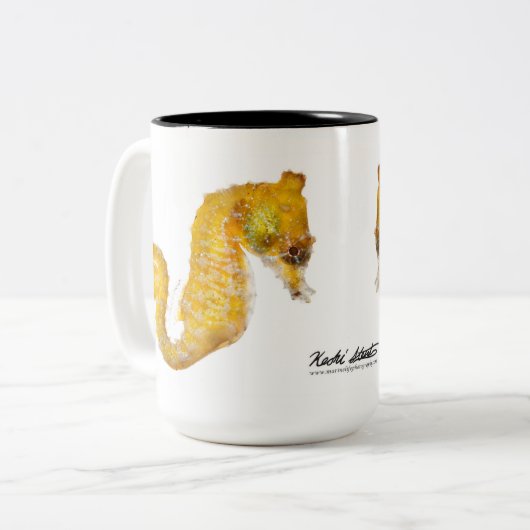 Zwergartiges Seepferd, Hippokamp zosterae Zweifarbige Tasse (Vorderseite Links)