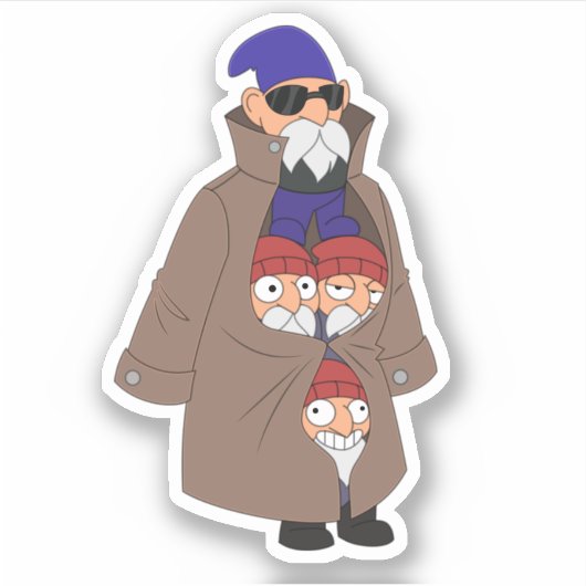 Zwergaufkleber Aufkleber (Vorderseite)