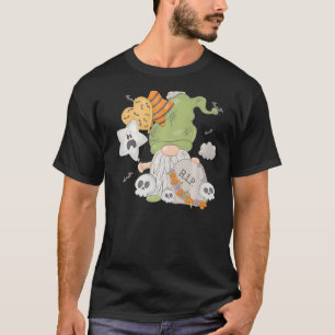 Zwergballons Fledermäuse-Schädel-Gnome Halloween-K T-Shirt