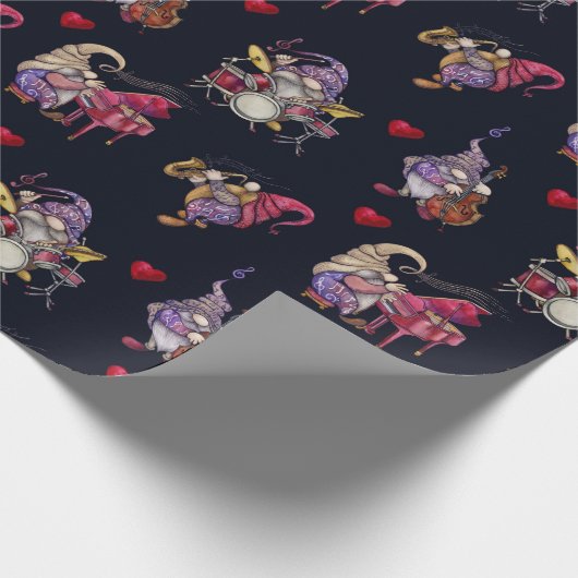 Zwergband in konzertierter Liebe ist in der Luft Geschenkpapier (Ecke)