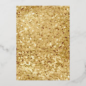 Zwergbraut-grüne Blumenzwiebeln Gold Folieneinladung (Rückseite)