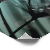 Zwergdämmerung Aqua Cyan Hintergrund Poster (Ecke)