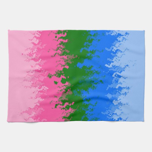 Zwergfahne, Abstrakte, omniromantische Flagge Geschirrtuch (Horizontal)