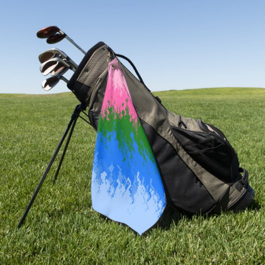 Zwergfahne, Abstrakte, omniromantische Flagge Golfhandtuch (Gras)