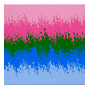 Zwergfahne, Abstrakte, omniromantische Flagge Poster
