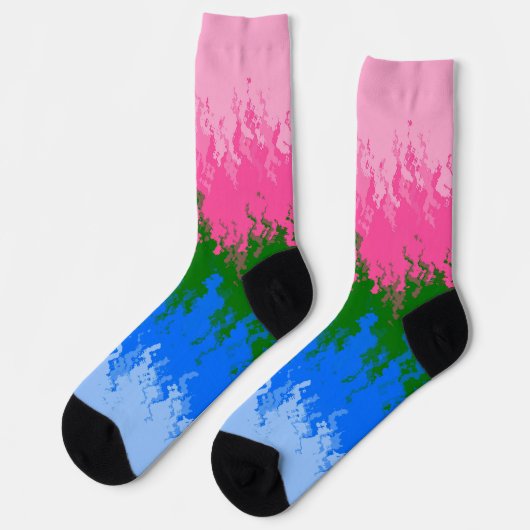 Zwergfahne, Abstrakte, omniromantische Flagge Socken (Linkes Detail)