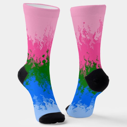 Zwergfahne, Abstrakte, omniromantische Flagge Socken (Gewinkelt)