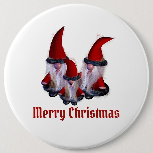 Zwergfamilie Weihnachten Button (Vorderseite)