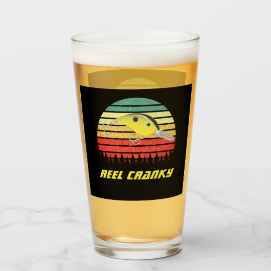 Zwergfisch Funny Bass Fischen Crankbait Retro Glas (Vorne (Gefüllt))