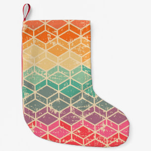 Zwerggeometrische Grunge Nahtloses Muster Kleiner Weihnachtsstrumpf